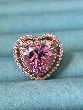 Charles Winston Bella Luce Heart Halo Ring size 7